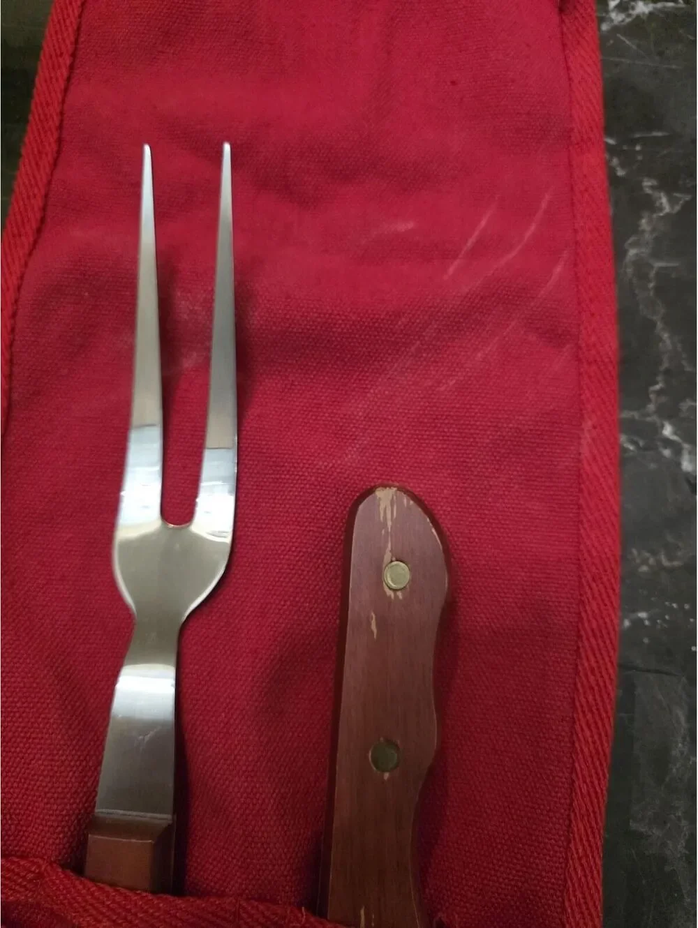 Vintage Marlboro Unlimited Grilling Set w/ Knife, Fork & Roll Pouch, 1990s Retro
